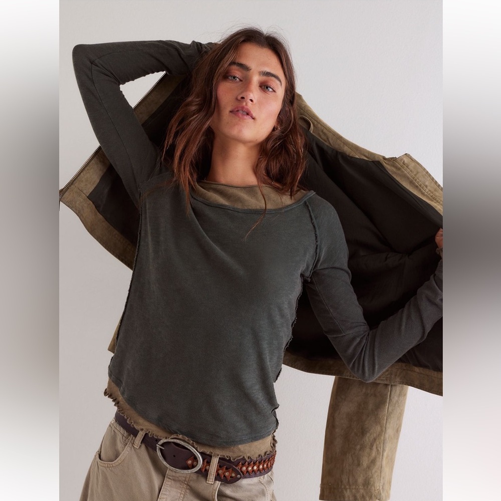 Olive Green Long Sleeve Top from Free People